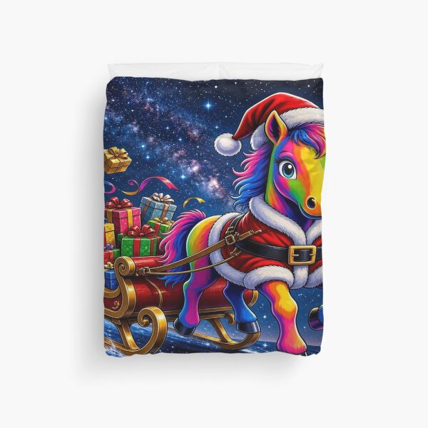 Item preview, Rainbow Christmas Unicorn in Cosmic Sleigh designed and sold by Breezes-of-Ida.