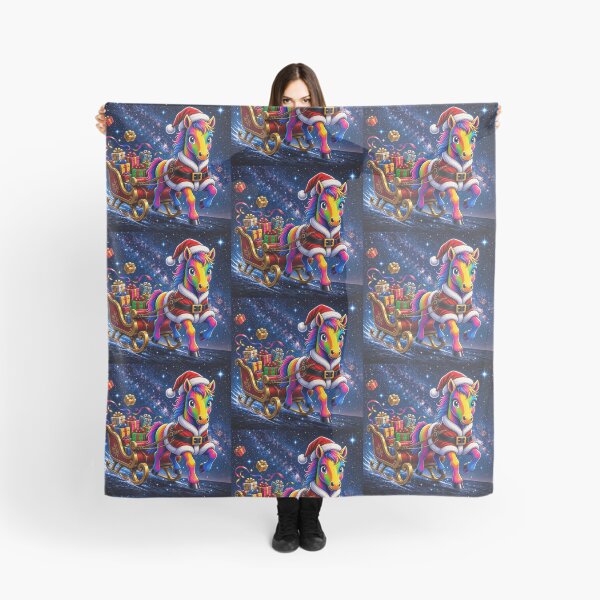 Item preview, Rainbow Christmas Unicorn in Cosmic Sleigh designed and sold by Breezes-of-Ida.