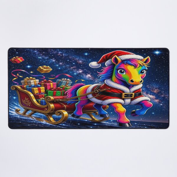 Item preview, Rainbow Christmas Unicorn in Cosmic Sleigh designed and sold by Breezes-of-Ida.