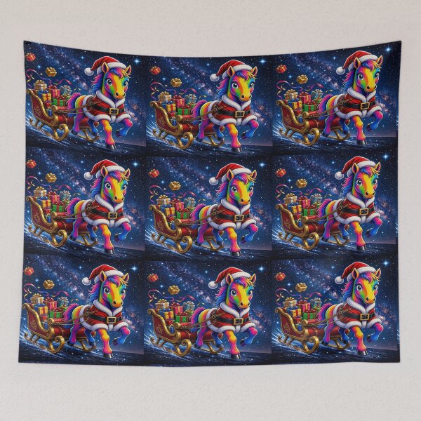 Item preview, Rainbow Christmas Unicorn in Cosmic Sleigh designed and sold by Breezes-of-Ida.
