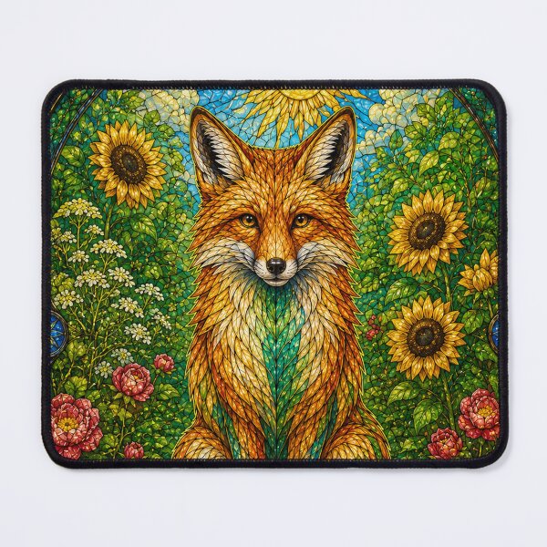 Item preview, The Summer Fox – Solar Spirit in Stained Glass designed and sold by Pixel Otaku Gallery.