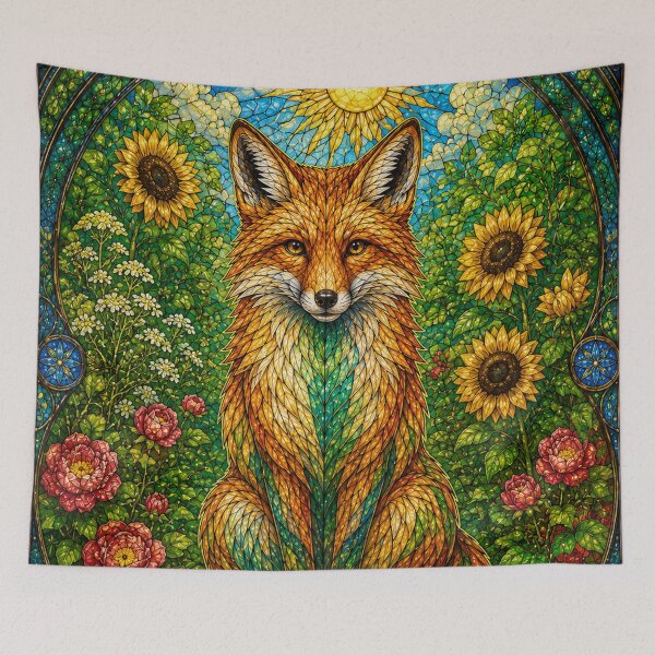 Item preview, The Summer Fox – Solar Spirit in Stained Glass designed and sold by Pixel Sakura Gallery.