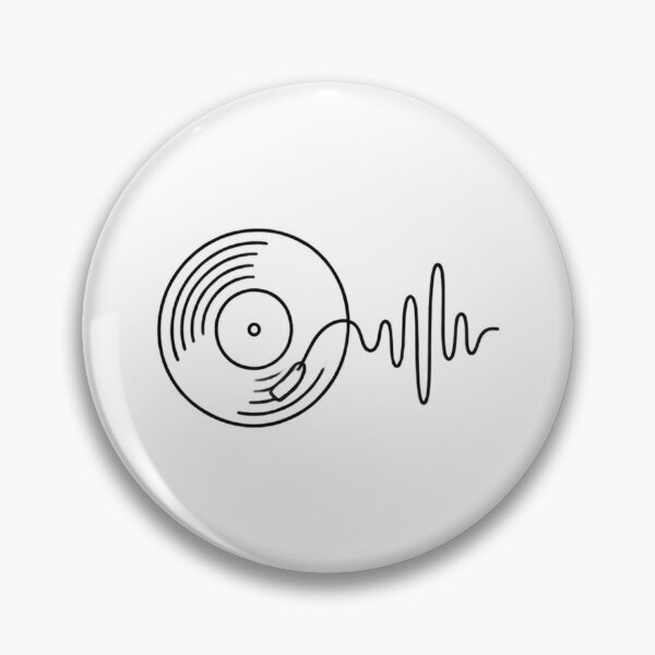 Item preview, Arte lineal de ondas musicales en discos de vinilo designed and sold by LineArtDrawing.
