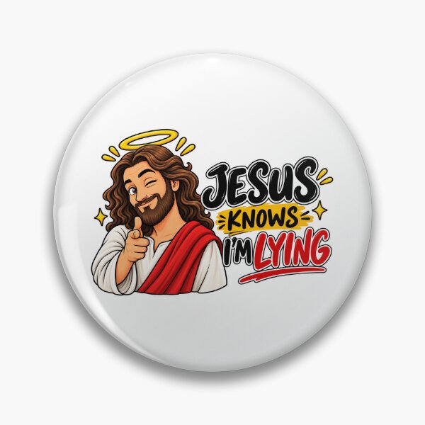 Item preview, Jesus Knows I'm Lying Funny Christian Meme Sticker – Humorous Religious Quote, Faith Humor, Christian Gift designed and sold by StickyDelights.