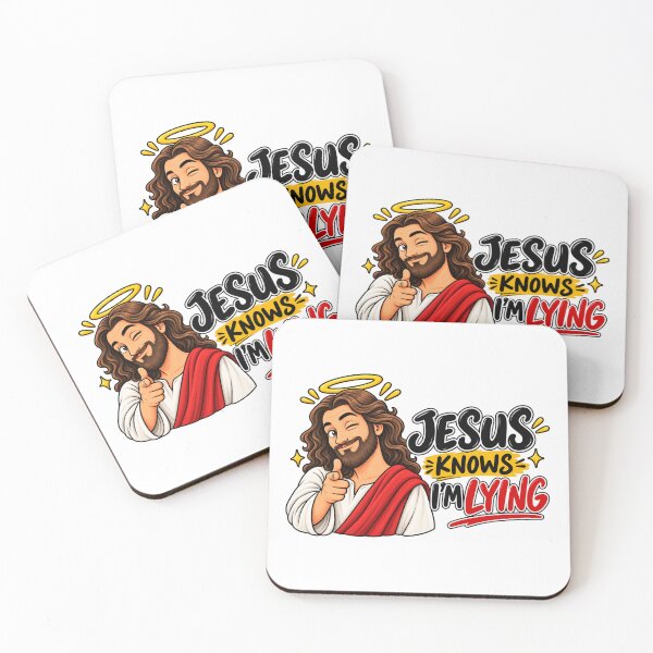 Item preview, Jesus Knows I'm Lying Funny Christian Meme Sticker – Humorous Religious Quote, Faith Humor, Christian Gift designed and sold by StickyDelights.