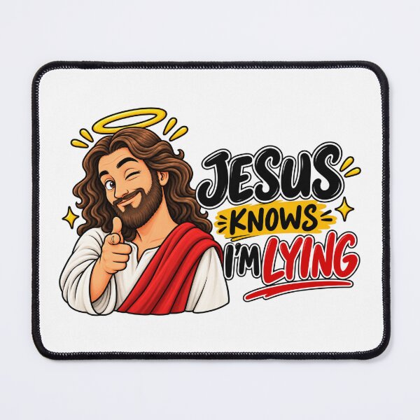 Item preview, Jesus Knows I'm Lying Funny Christian Meme Sticker – Humorous Religious Quote, Faith Humor, Christian Gift designed and sold by StickyDelights.