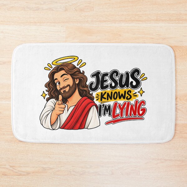 Item preview, Jesus Knows I'm Lying Funny Christian Meme Sticker – Humorous Religious Quote, Faith Humor, Christian Gift designed and sold by StickyDelights.