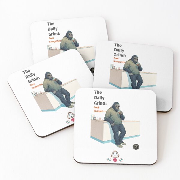 Item preview, The Daily Grind - Casual Sasquatch / Bigfoot with Iced Coffee designed and sold by Whimsy Trail Co.