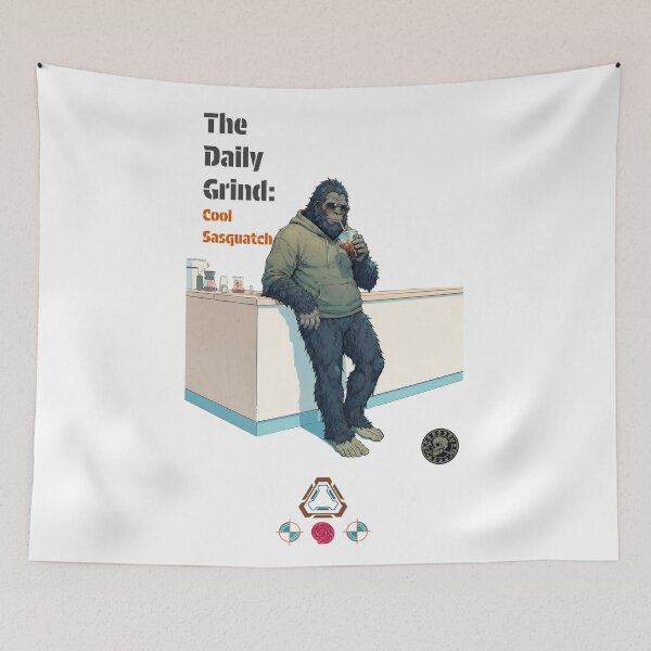 Item preview, The Daily Grind - Casual Sasquatch / Bigfoot with Iced Coffee designed and sold by Whimsy Trail Co.