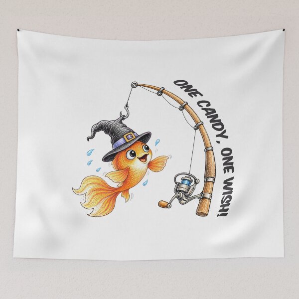 Item preview, Halloween Goldfish Candy Wish – Cute Trick or Treat Fishing Design designed and sold by Buli89.