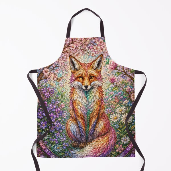 Item preview, The Spring Fox – Floral Spirit in Stained Glass designed and sold by Pixel Sakura Gallery.