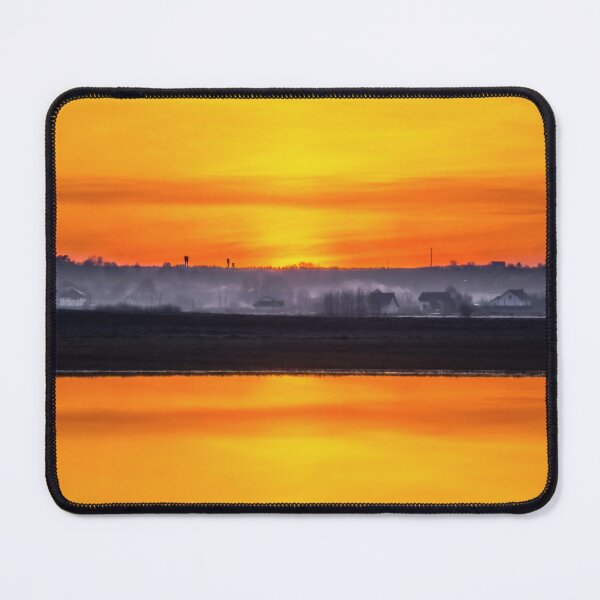 Item preview, Fiery Horizon Sunset and Lake Reflection designed and sold by ElinaArtPhoto.