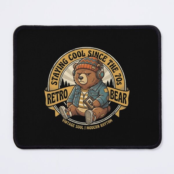 Item preview, Retro Bear Staying Cool Since The 70s Vintage Cassette designed and sold by eihabo.