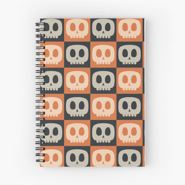 Artikelvorschau, Halloween-Totenkopf-Muster in Schwarz und Orange entworfen und verkauft von TheSpellboundArtist.