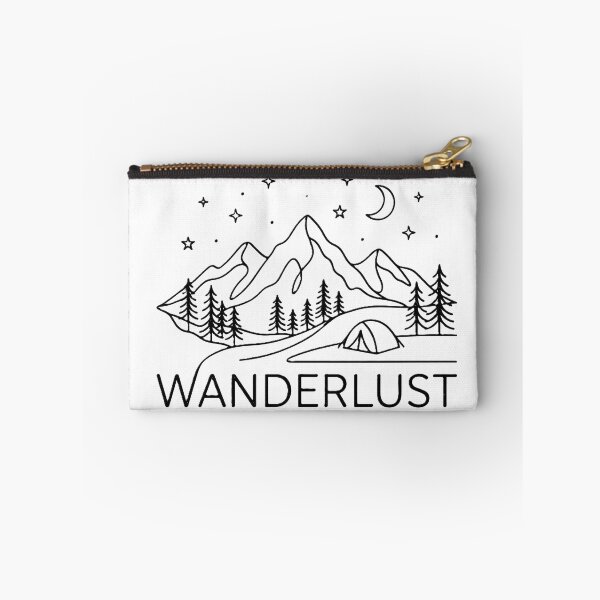 Item preview, Wanderlust Mountain Camping Line Art Nature Adventure designed and sold by Pyt27.