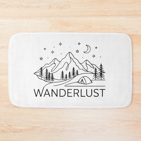 Item preview, Wanderlust Mountain Camping Line Art Nature Adventure designed and sold by Pyt27.