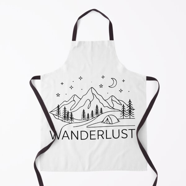 Item preview, Wanderlust Mountain Camping Line Art Nature Adventure designed and sold by Pyt27.