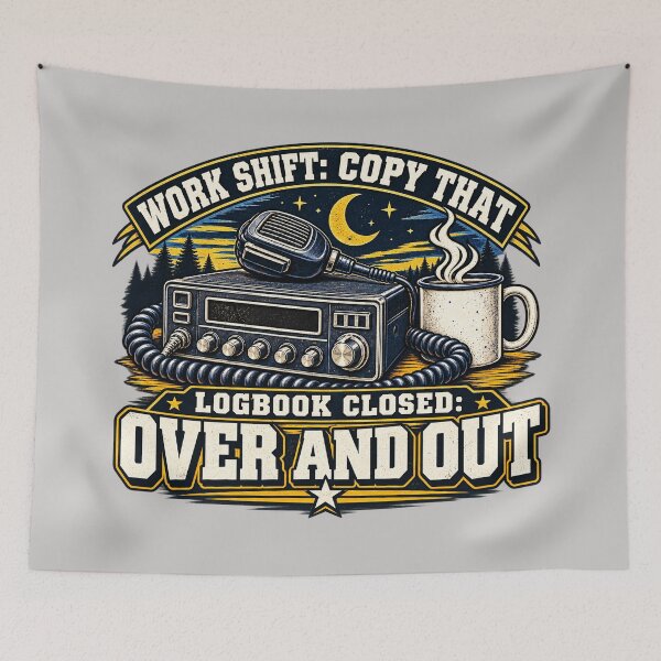 Item preview, Work Shift Copy That Logbook Closed Over And Out - Vintage CB Radio Art designed and sold by NomadForge.