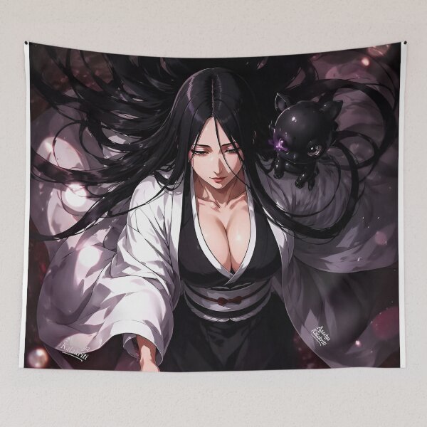 Item preview, Dark Samurai Woman – Crimson Sword Warrior Anime Girl with Black Cat designed and sold by Dyan4.