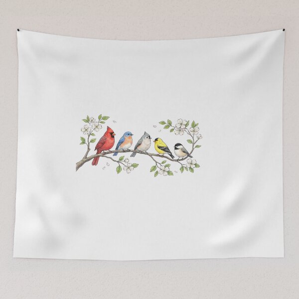 Item preview, Spring Songbirds on Blossom Branch designed and sold by Tee Studio.