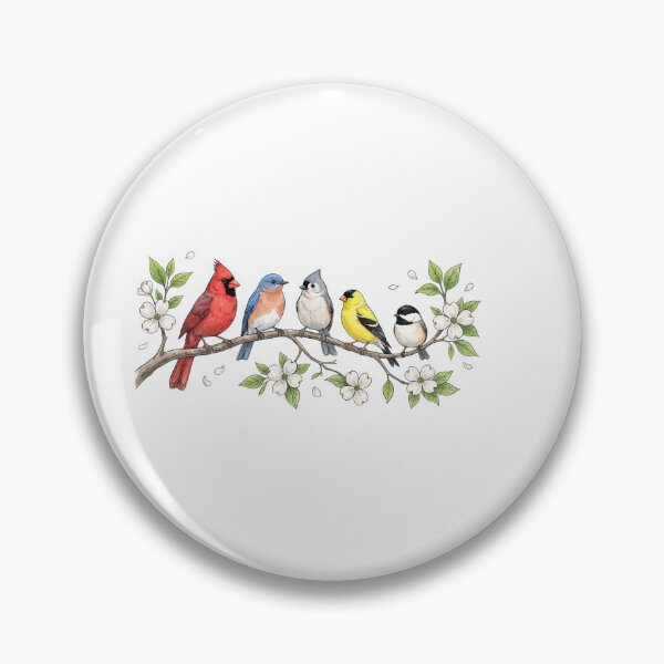 Item preview, Colorful Birds and White Blossoms designed and sold by Tee Studio.