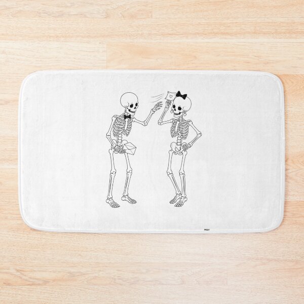 Item preview, Skeleton Couple Exchanging Love Letters designed and sold by Qenlo.