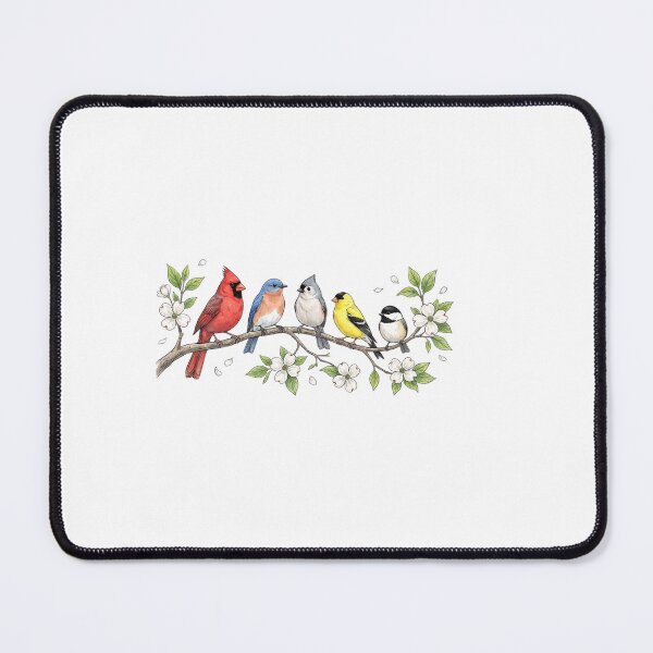 Item preview, Colorful Birds and White Blossoms designed and sold by Tee Studio.