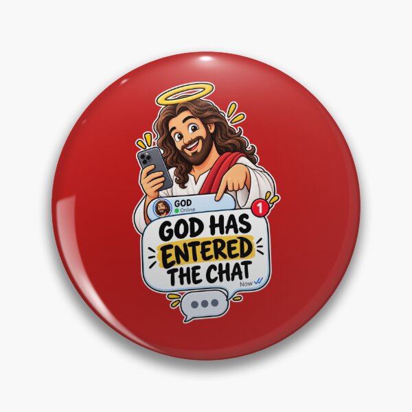 Item preview, God Has Entered the Chat Funny Christian Meme Sticker – Religious Humor, Faith Joke, Jesus Chat Message Design designed and sold by StickyDelights.