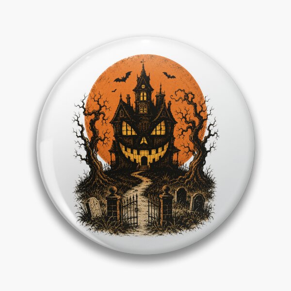 Item preview, Spooky Haunted House Halloween Orange Moon Vintage Horror designed and sold by WILLIAMS-BR.