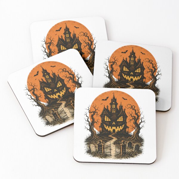 Item preview, Spooky Haunted House Halloween Orange Moon Vintage Horror designed and sold by WILLIAMS-BR.