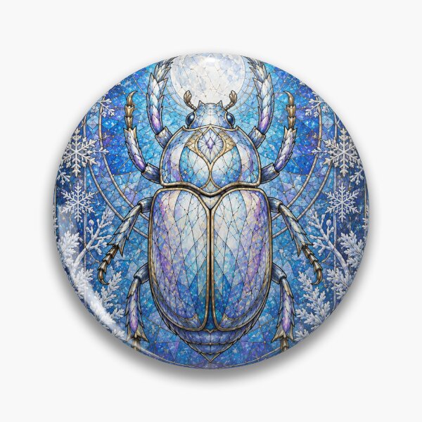 Item preview, The Winter Scarab – A stained-glass ice jewel designed and sold by Pixel Otaku Gallery.