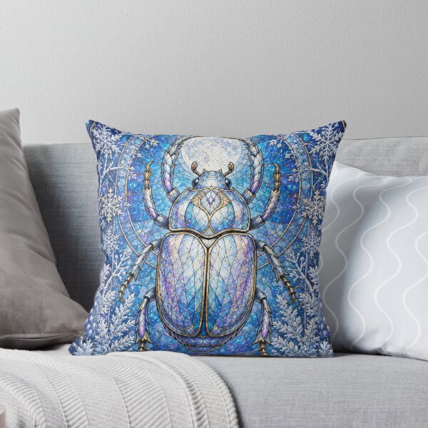 Item preview, The Winter Scarab – A stained-glass ice jewel designed and sold by Pixel Otaku Gallery.