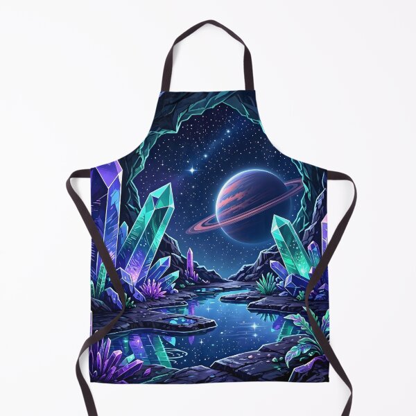 Item preview, Glowing Crystal Cave Ringed Planet Cosmic Landscape designed and sold by Herodestroyer.