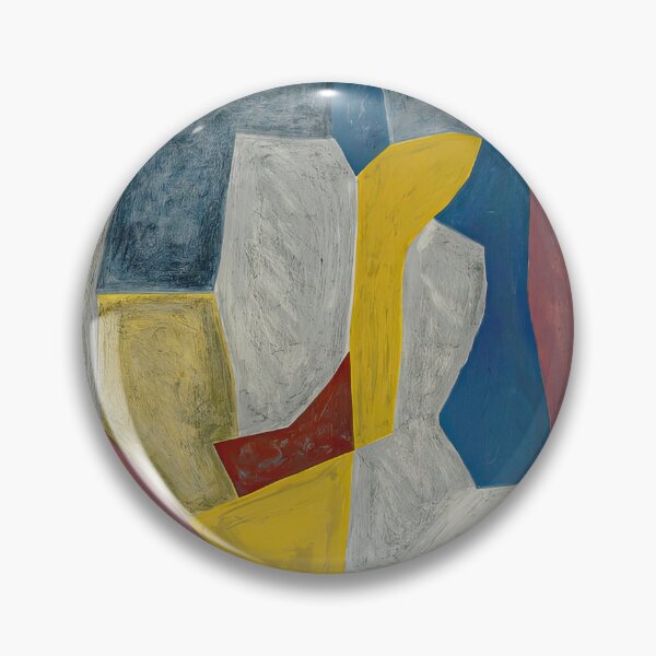 Item preview, Serge Poliakoff, carmine yellow gray and blue composition designed and sold by DavidSrna.