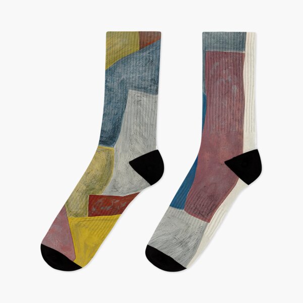 Item preview, Serge Poliakoff, carmine yellow gray and blue composition designed and sold by DavidSrna.