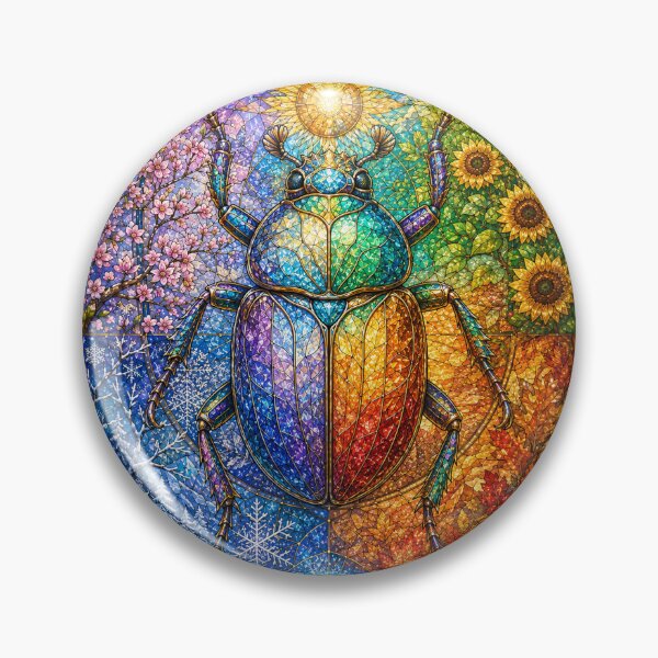 Item preview, The Scarab of the Four Seasons – A Living Jewel in Stained Glass designed and sold by Pixel Otaku Gallery.