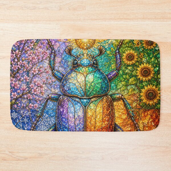 Item preview, The Scarab of the Four Seasons – A Living Jewel in Stained Glass designed and sold by Pixel Sakura Gallery.