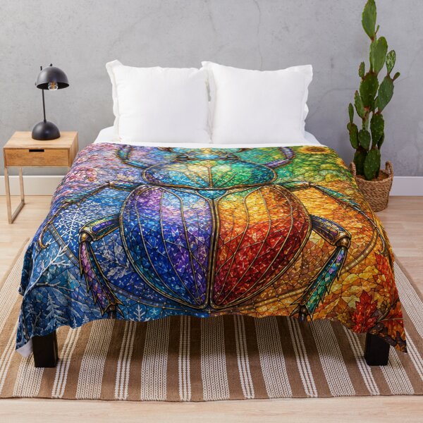 Item preview, The Scarab of the Four Seasons – A Living Jewel in Stained Glass designed and sold by Pixel Sakura Gallery.