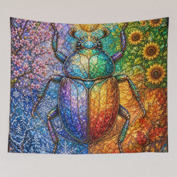 Item preview, The Scarab of the Four Seasons – A Living Jewel in Stained Glass designed and sold by Pixel Otaku Gallery.