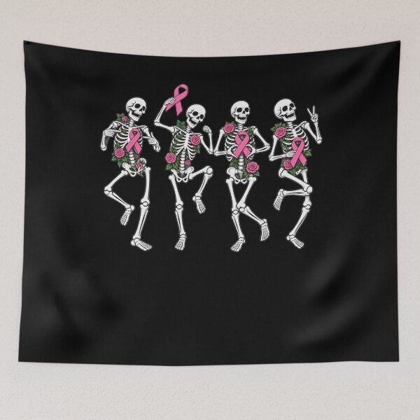Item preview, Pink Ribbon Breast Cancer Halloween Skeleton Dancing Women designed and sold by clothesy7.