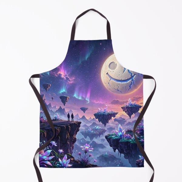 Item preview, Smiley Moon Floating Islands Fantasy Cosmic Landscape designed and sold by Herodestroyer.