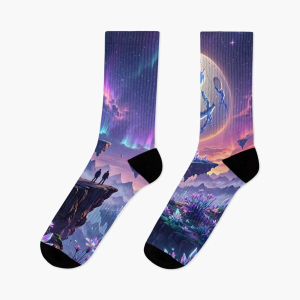 Item preview, Smiley Moon Floating Islands Fantasy Cosmic Landscape designed and sold by Herodestroyer.