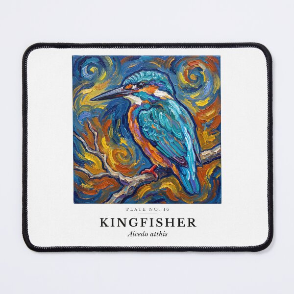 Item preview, Kingfisher Impasto Bird Painting - Post-Impressionist Art designed and sold by SavannahMerch.