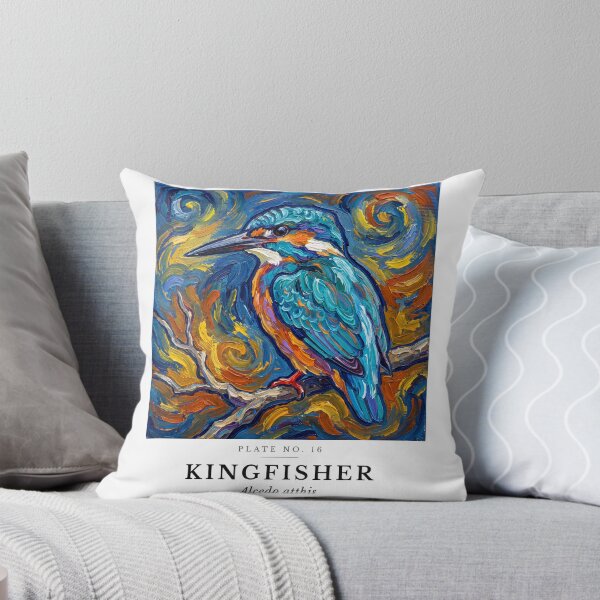 Item preview, Kingfisher Impasto Bird Painting - Post-Impressionist Art designed and sold by SavannahMerch.
