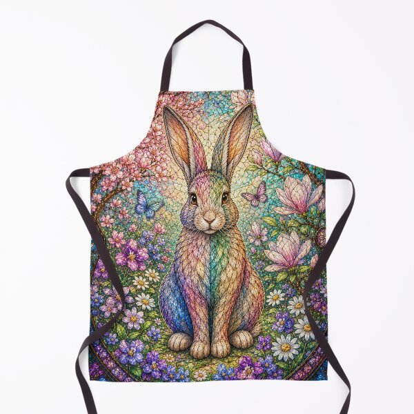 Item preview, The Spring Rabbit – Floral Messenger in Stained Glass designed and sold by Pixel Sakura Gallery.