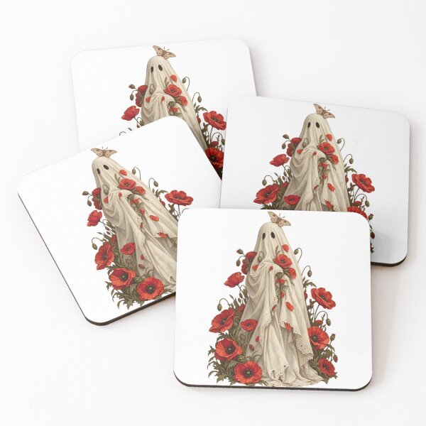 Item preview, Vintage Ghost Surrounded by Red Poppies designed and sold by KateVil.
