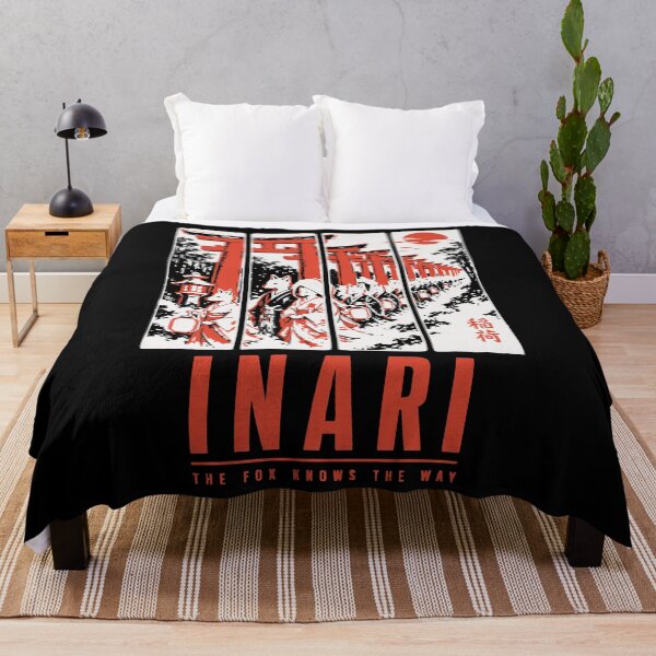 Item preview, Inari Fox Wedding Procession Torii Gate Woodblock Streetwear Back-Print Tee designed and sold by WAVE-JP.