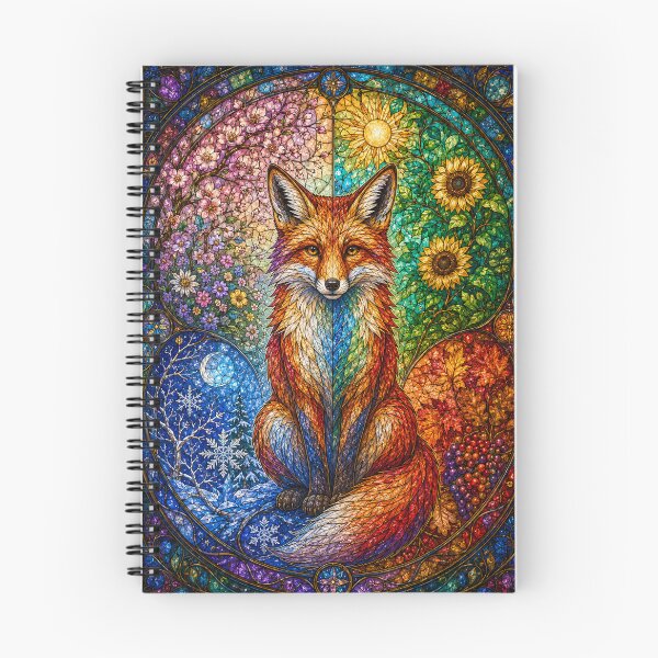 Item preview, The Fox of the Four Seasons – Wild Spirit in Stained Glass designed and sold by Pixel Otaku Gallery.