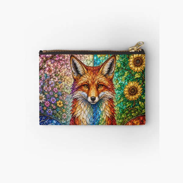 Item preview, The Fox of the Four Seasons – Wild Spirit in Stained Glass designed and sold by Pixel Otaku Gallery.