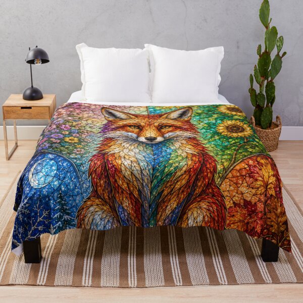 Item preview, The Fox of the Four Seasons – Wild Spirit in Stained Glass designed and sold by Pixel Otaku Gallery.